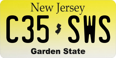 NJ license plate C35SWS