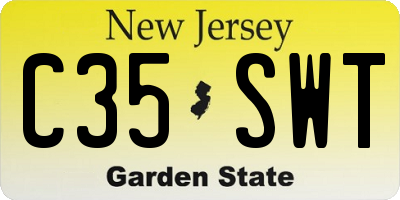 NJ license plate C35SWT