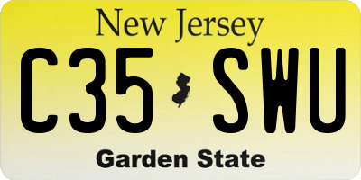 NJ license plate C35SWU