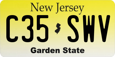 NJ license plate C35SWV