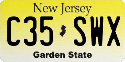 NJ license plate C35SWX