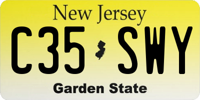 NJ license plate C35SWY