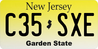 NJ license plate C35SXE