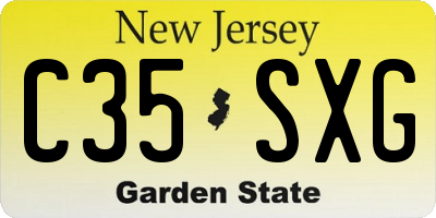NJ license plate C35SXG
