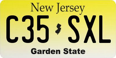NJ license plate C35SXL