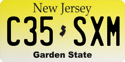 NJ license plate C35SXM