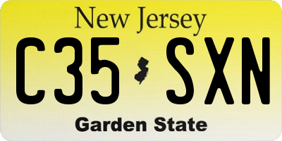 NJ license plate C35SXN