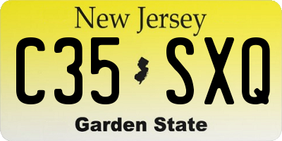 NJ license plate C35SXQ