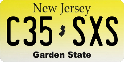 NJ license plate C35SXS