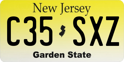 NJ license plate C35SXZ