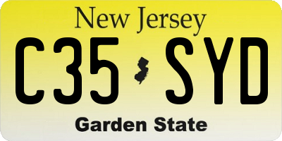 NJ license plate C35SYD
