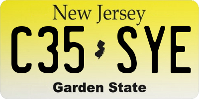 NJ license plate C35SYE