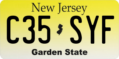 NJ license plate C35SYF