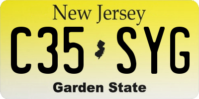 NJ license plate C35SYG
