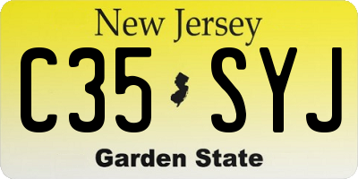 NJ license plate C35SYJ