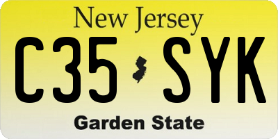 NJ license plate C35SYK