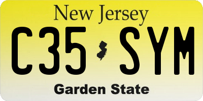 NJ license plate C35SYM