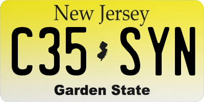 NJ license plate C35SYN