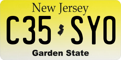 NJ license plate C35SYO