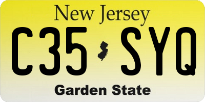 NJ license plate C35SYQ