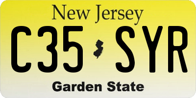 NJ license plate C35SYR