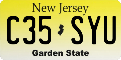 NJ license plate C35SYU