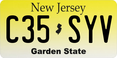 NJ license plate C35SYV