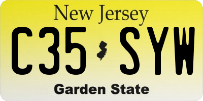 NJ license plate C35SYW