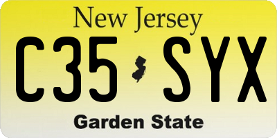 NJ license plate C35SYX