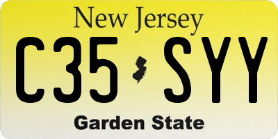 NJ license plate C35SYY