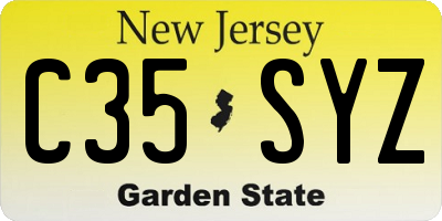 NJ license plate C35SYZ