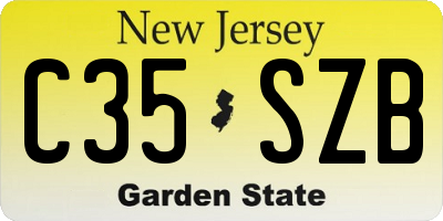 NJ license plate C35SZB