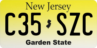 NJ license plate C35SZC