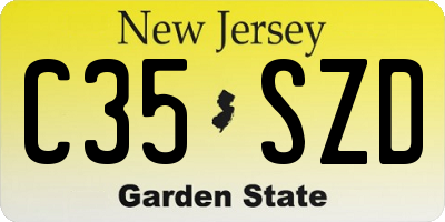 NJ license plate C35SZD