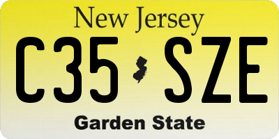 NJ license plate C35SZE