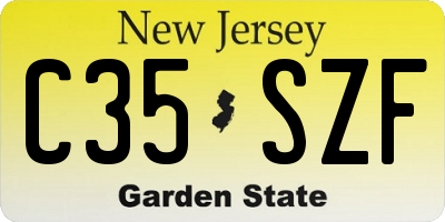 NJ license plate C35SZF