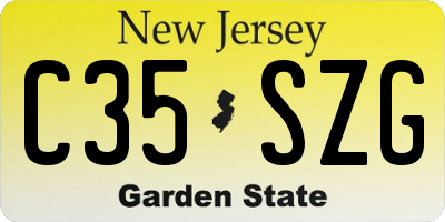 NJ license plate C35SZG