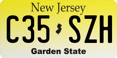 NJ license plate C35SZH