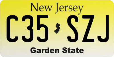 NJ license plate C35SZJ