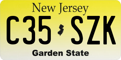 NJ license plate C35SZK