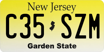 NJ license plate C35SZM