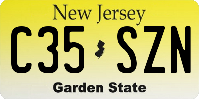 NJ license plate C35SZN