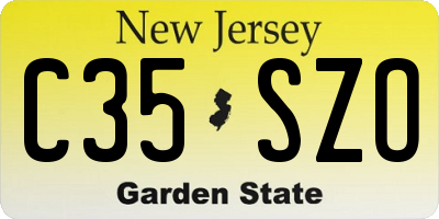 NJ license plate C35SZO