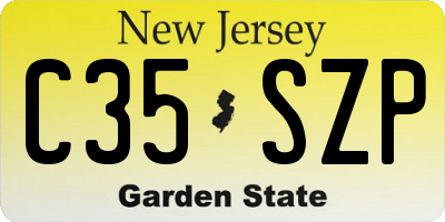 NJ license plate C35SZP