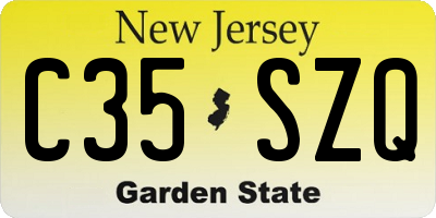 NJ license plate C35SZQ