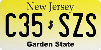NJ license plate C35SZS