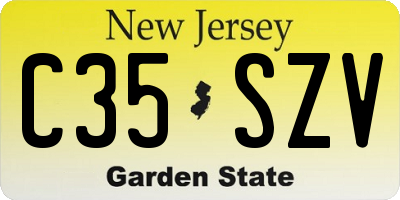 NJ license plate C35SZV