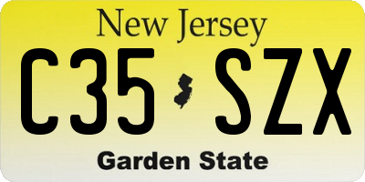 NJ license plate C35SZX