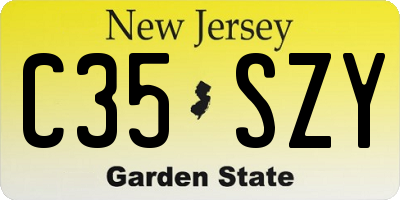 NJ license plate C35SZY