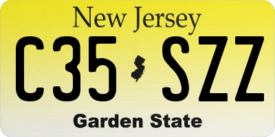 NJ license plate C35SZZ